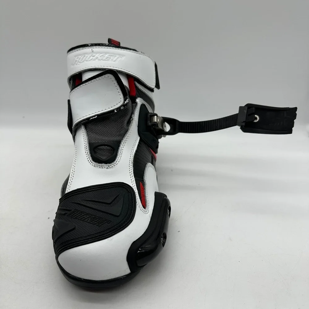 Joe Rocket 1387-3011 Mens 11 White Atomic Motorcycle Riding Boots Broken Strap